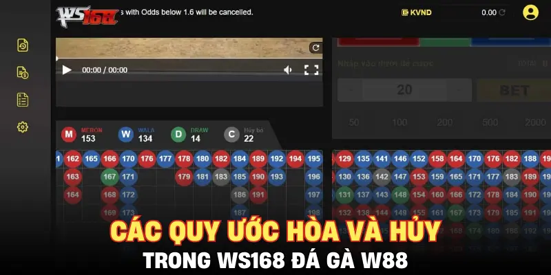 Các quy ước hòa và hủy trong WS168 đá gà W88
